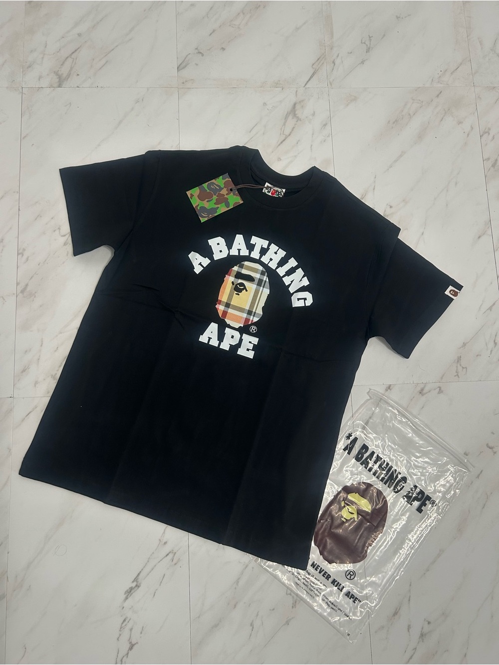 A Bathing Ape Black Short Sleeve Logo Tee